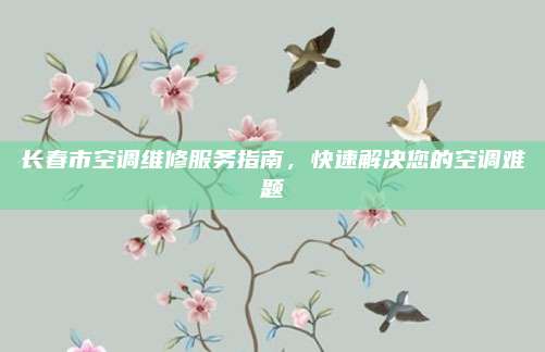 长春市空调维修服务指南,快速解决您的空调难题