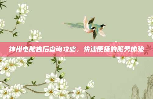 神州电脑售后查询攻略,快速便捷的服务体验