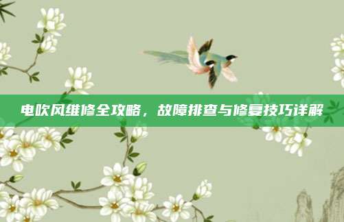 电吹风维修全攻略,故障排查与修复技巧详解