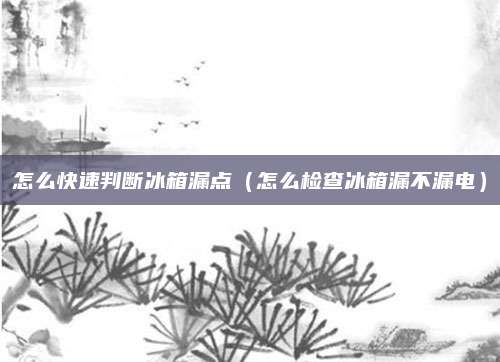 怎么快速判断冰箱漏点（怎么检查冰箱漏不漏电）