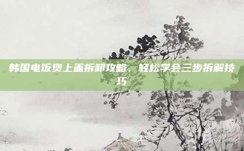 韩国电饭煲上盖拆卸攻略,轻松学会三步拆解技巧