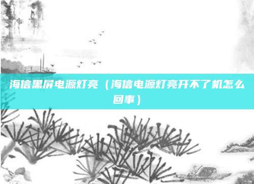 海信黑屏电源灯亮(海信电源灯亮开不了机怎么回事)