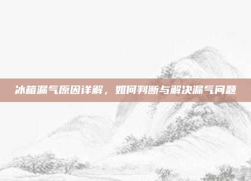冰箱漏气原因详解,如何判断与解决漏气问题
