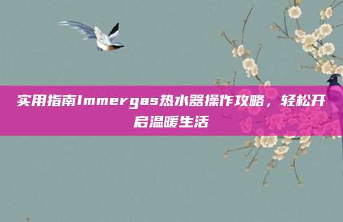 实用指南Immergas热水器操作攻略,轻松开启温暖生活