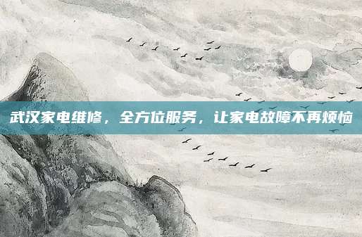 武汉家电维修,全方位服务,让家电故障不再烦恼