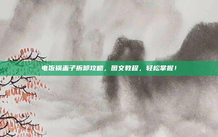 电饭锅盖子拆卸攻略,图文教程,轻松掌握!