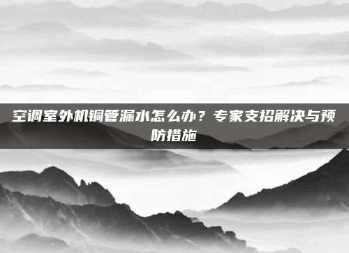 空调室外机铜管漏水怎么办?专家支招解决与预防措施