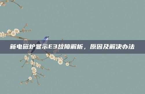 新电磁炉显示E3故障解析,原因及解决办法