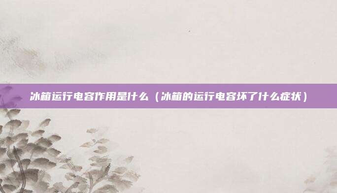 冰箱运行电容作用是什么（冰箱的运行电容坏了什么症状）