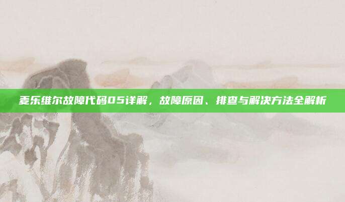 麦乐维尔故障代码05详解,故障原因、排查与解决方法全解析