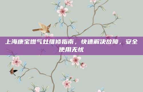 上海康宝燃气灶维修指南,快速解决故障,安全使用无忧