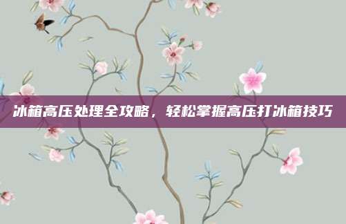 冰箱高压处理全攻略,轻松掌握高压打冰箱技巧