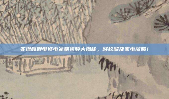 实操教程维修电冰箱视频大揭秘,轻松解决家电故障!