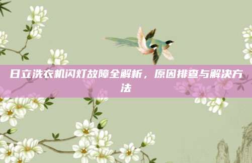 日立洗衣机闪灯故障全解析,原因排查与解决方法
