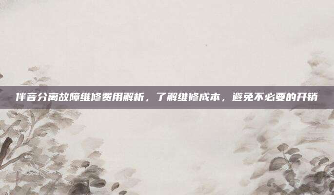 伴音分离故障维修费用解析,了解维修成本,避免不必要的开销