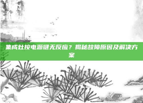集成灶按电源键无反应?揭秘故障原因及解决方案