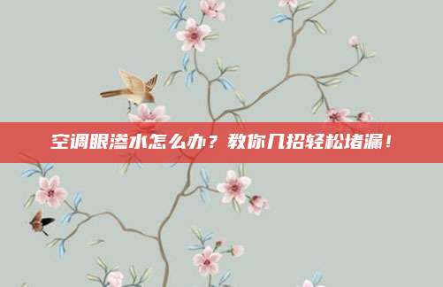 空调眼渗水怎么办?教你几招轻松堵漏!
