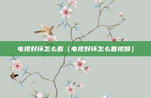电视好坏怎么看（电视好坏怎么看视频）