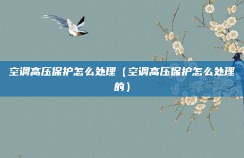 空调高压保护怎么处理（空调高压保护怎么处理的）