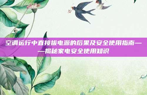 空调运行中直接拔电源的后果及安全使用指南——揭秘家电安全使用知识