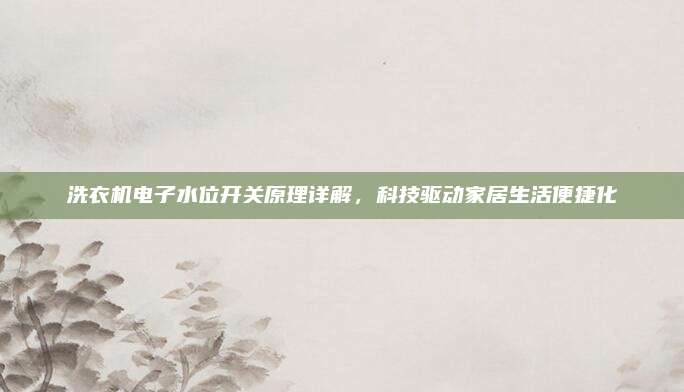 洗衣机电子水位开关原理详解,科技驱动家居生活便捷化