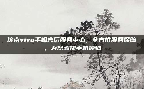 济南vivo手机售后服务中心,全方位服务保障,为您解决手机烦恼