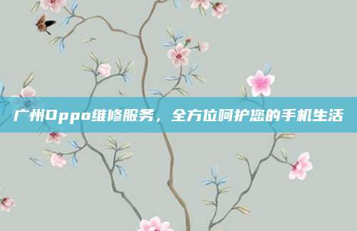 广州Oppo维修服务,全方位呵护您的手机生活