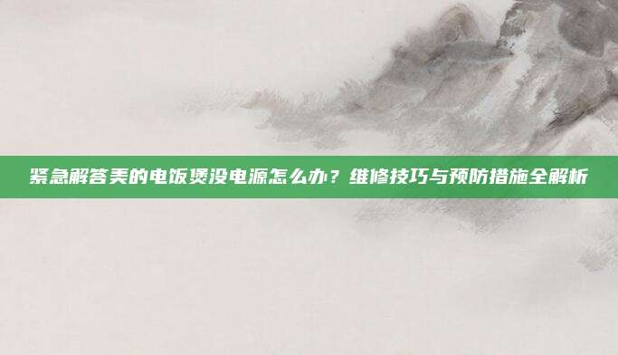 紧急解答美的电饭煲没电源怎么办?维修技巧与预防措施全解析