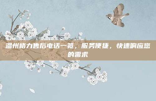 温州格力售后电话一览,服务便捷,快速响应您的需求