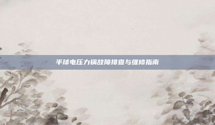 半球电压力锅故障排查与维修指南