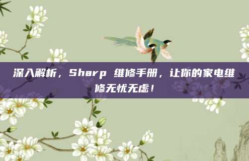 深入解析,Sharp 维修手册,让你的家电维修无忧无虑!