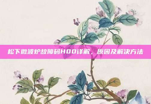 松下微波炉故障码H00详解,原因及解决方法