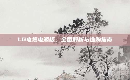 LG电视电源板,全面解析与选购指南