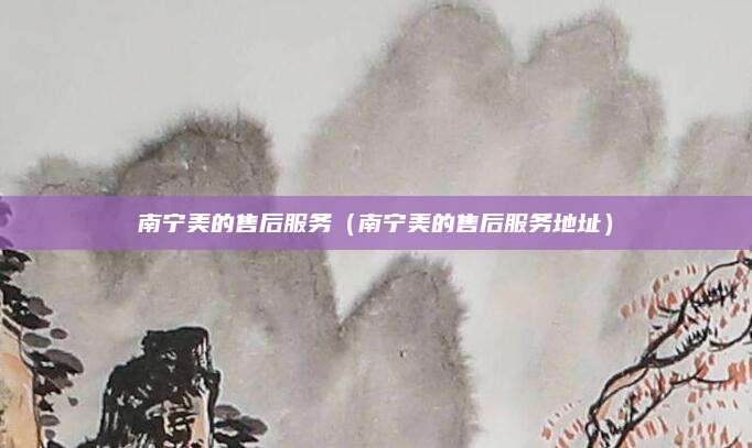 南宁美的售后服务（南宁美的售后服务地址）