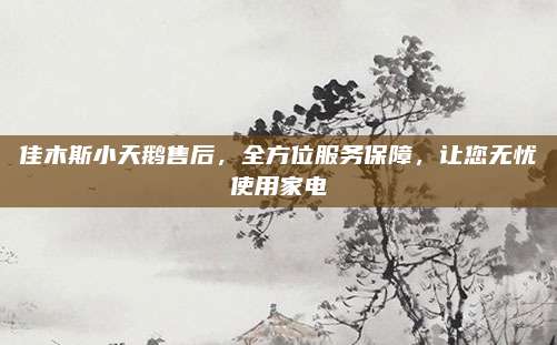 佳木斯小天鹅售后,全方位服务保障,让您无忧使用家电