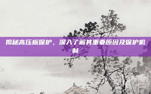 揭秘高压板保护,深入了解其重要原因及保护机制