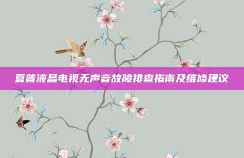 夏普液晶电视无声音故障排查指南及维修建议