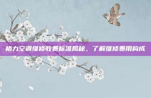 格力空调维修收费标准揭秘,了解维修费用构成
