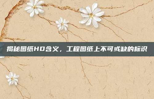 揭秘图纸HD含义,工程图纸上不可或缺的标识