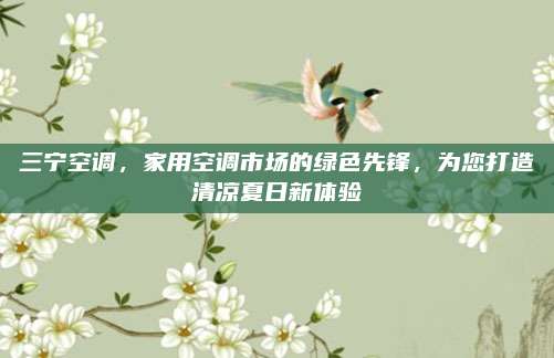 三宁空调,家用空调市场的绿色先锋,为您打造清凉夏日新体验