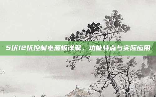 5伏12伏控制电源板详解,功能特点与实际应用