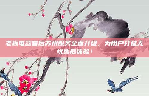 老板电器售后苏州服务全面升级,为用户打造无忧售后体验!
