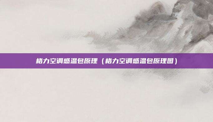 格力空调感温包原理（格力空调感温包原理图）