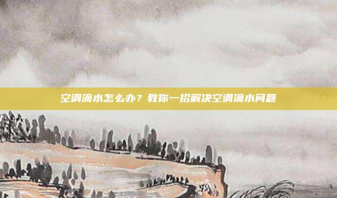 空调滴水怎么办?教你一招解决空调滴水问题