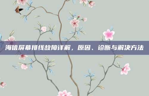 海信屏幕排线故障详解,原因、诊断与解决方法