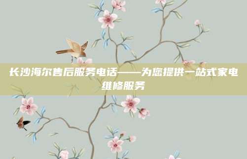 长沙海尔售后服务电话——为您提供一站式家电维修服务