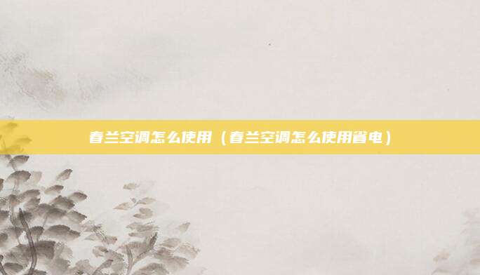 春兰空调怎么使用（春兰空调怎么使用省电）