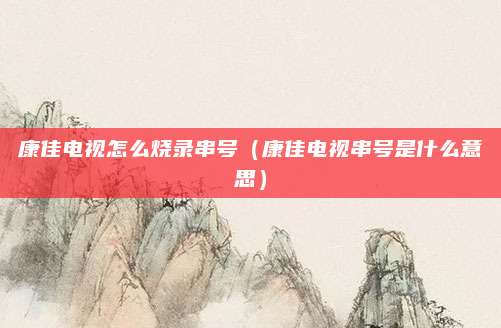 康佳电视怎么烧录串号（康佳电视串号是什么意思）