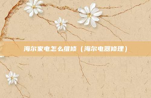 海尔家电怎么维修（海尔电器修理）
