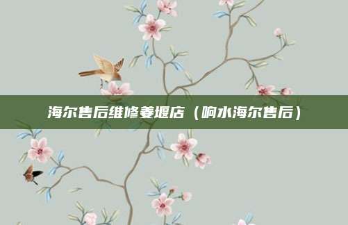 海尔售后维修姜堰店（响水海尔售后）